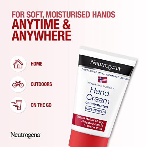 Neutrogena Norwegian Formula Hand Cream Concentrated Unscented, Immediate and Lasting Relief With Glycerin, (300 Applications), 75 ml (Pack of 1)