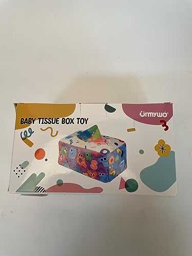 URMYWO Baby Toys 6 to12 Months, Baby Tissue Box Toy, Sensory Toys for Babies, Toys for 1 Year Old Boy Girl, Soft Crinkle Toys for Infant Toddlers, Stocking Stuffers, Baby Boy Girl Gifts