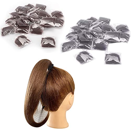 20 Pcs Hair Nets for Women Bun,Invisible Hair Nets Elastic Edge Mesh (10pcs Black and 10pcs Coffee)