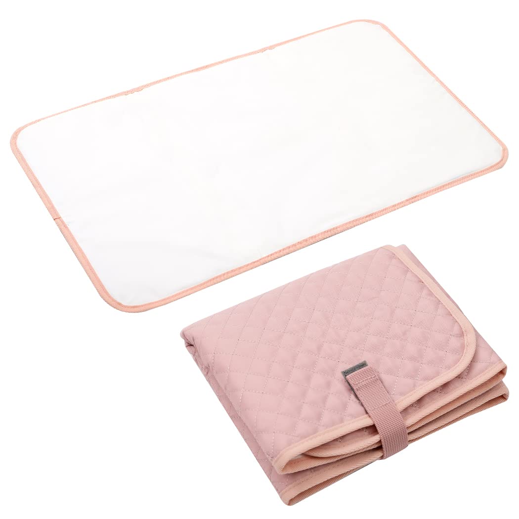 Lekebaby Nappy Changing Mat Foldable Baby Changing Mat Travel Changing Mat Portable Baby Change Mat,Quilted Pink