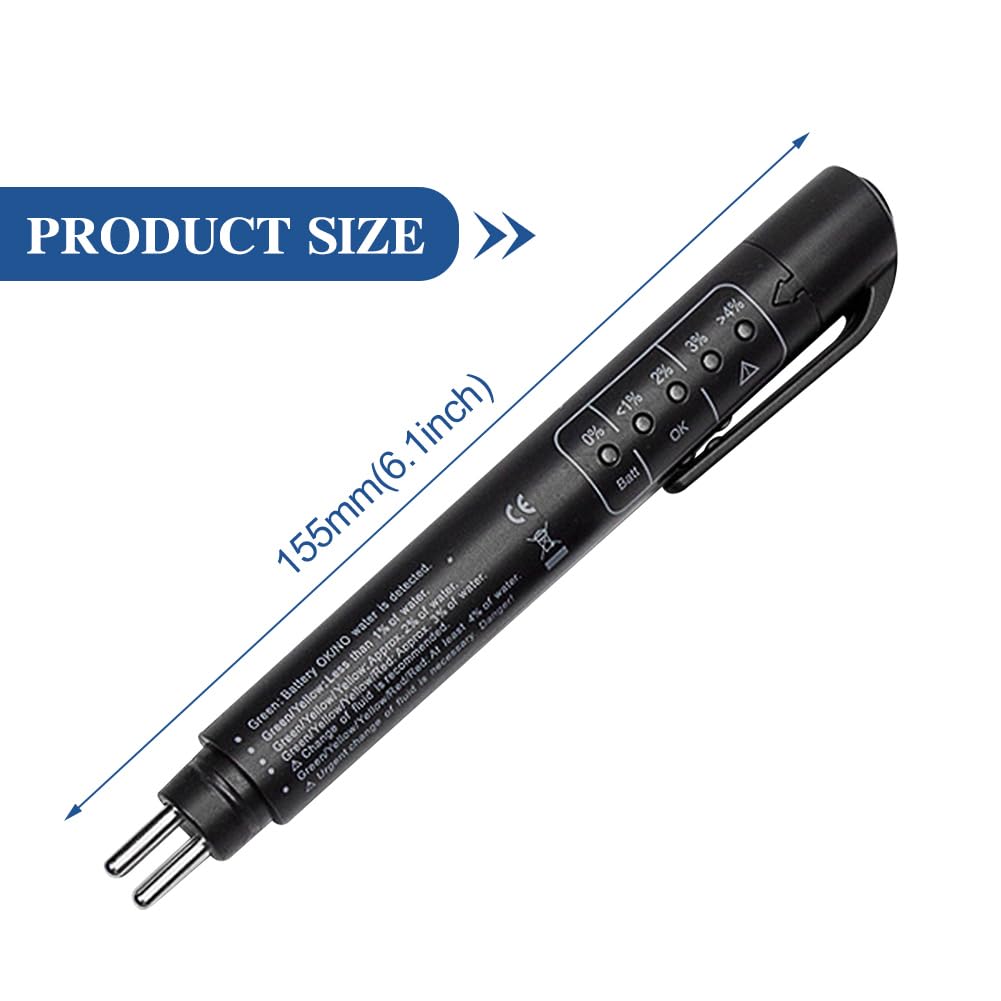 Violotoris Car Brake Fluid Tester, Portable Precision Brake Oil Quality Control Digital Test Pen, Digital Brake Fluid Tester Oil Quality Check Pen