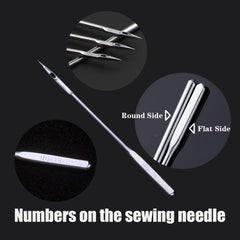 80 Pcs Sewing Machine Needles, Universal Heavy Duty 6 Sizes 65/9 75/11 80/12 90/14 100/16 110/18 Ballpoint Singer Brother Janome Sewing Machine Needles Sewing Accessories with Box