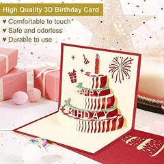 Adsispotg Happy Birthday Card, 3D Pop up Card, Recyclable Envelope Included, Carnival Birthday Greeting Card for Kids Women Mom Dad Wife Husband Business
