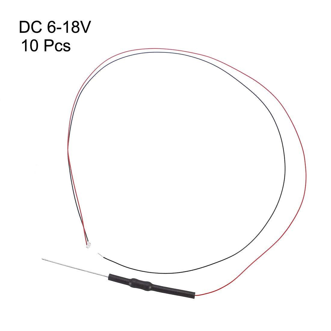 sourcing map 10pcs Prewired 0805 Orange Surface Mounted Devices LED Light Emitting Diode - DC 6-18V Micro Wired Soldered Mini LED Lights with Resistor