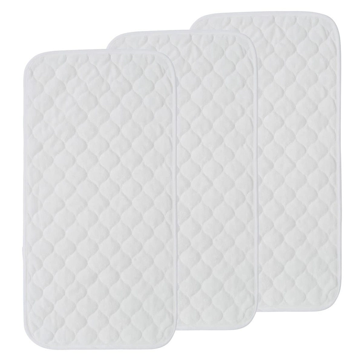 3 Pack Changing Mat Liners Quilted, Waterproof Changing Pad, Softer Bamboo Cotton Washable Changing Pad, Reusable Portable Travel Changing Pad with Removable Cloth Changing Table Gray