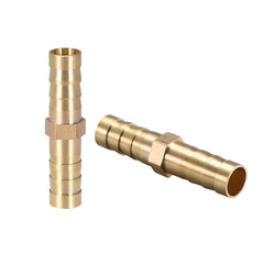 sourcing map 8mm or 5/16 inches ID Brass Barb Splicer Fitting,Straight Barb Hose Fitting Air Gas Water Fuel,2pcs