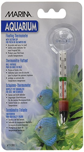 Marina Aquarium Floating Glass Thermometer with Sucker, Transparent