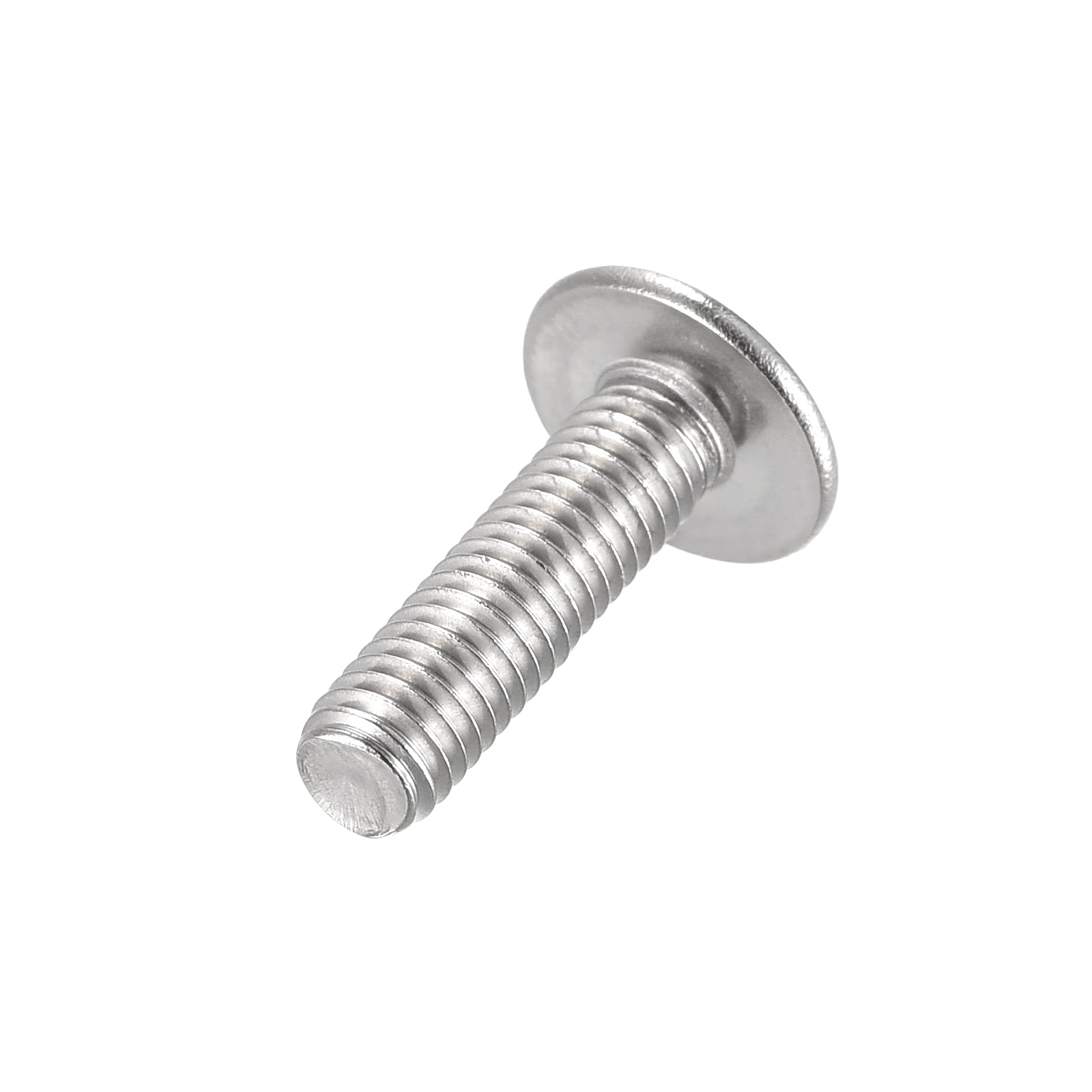 sourcing map Flanged Button Head Socket Cap Screws, M5*18mm Hex Socket Drive Screw, 304 Stainless Steel Fasteners Bolts, Fully Threaded Machine Screw 50Pcs