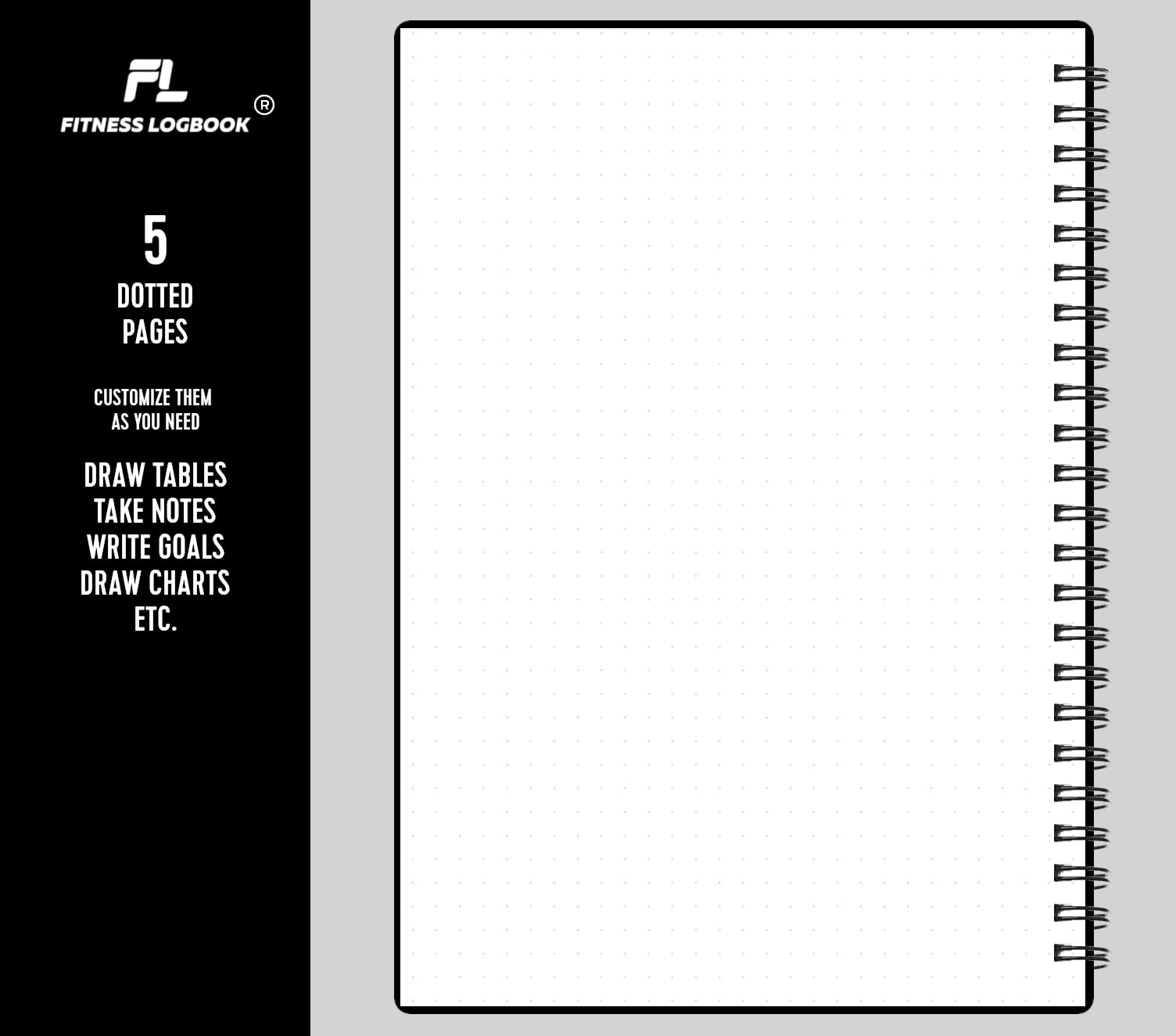 Fitness Logbook - Track 150 Workouts - Thick Paper, Durable Cover - A5 - Undated Workout Journal, Planner Log Book - Track Weight Loss, Muscle Gain, Gym Exercise, Bodybuilding Progress (Black)