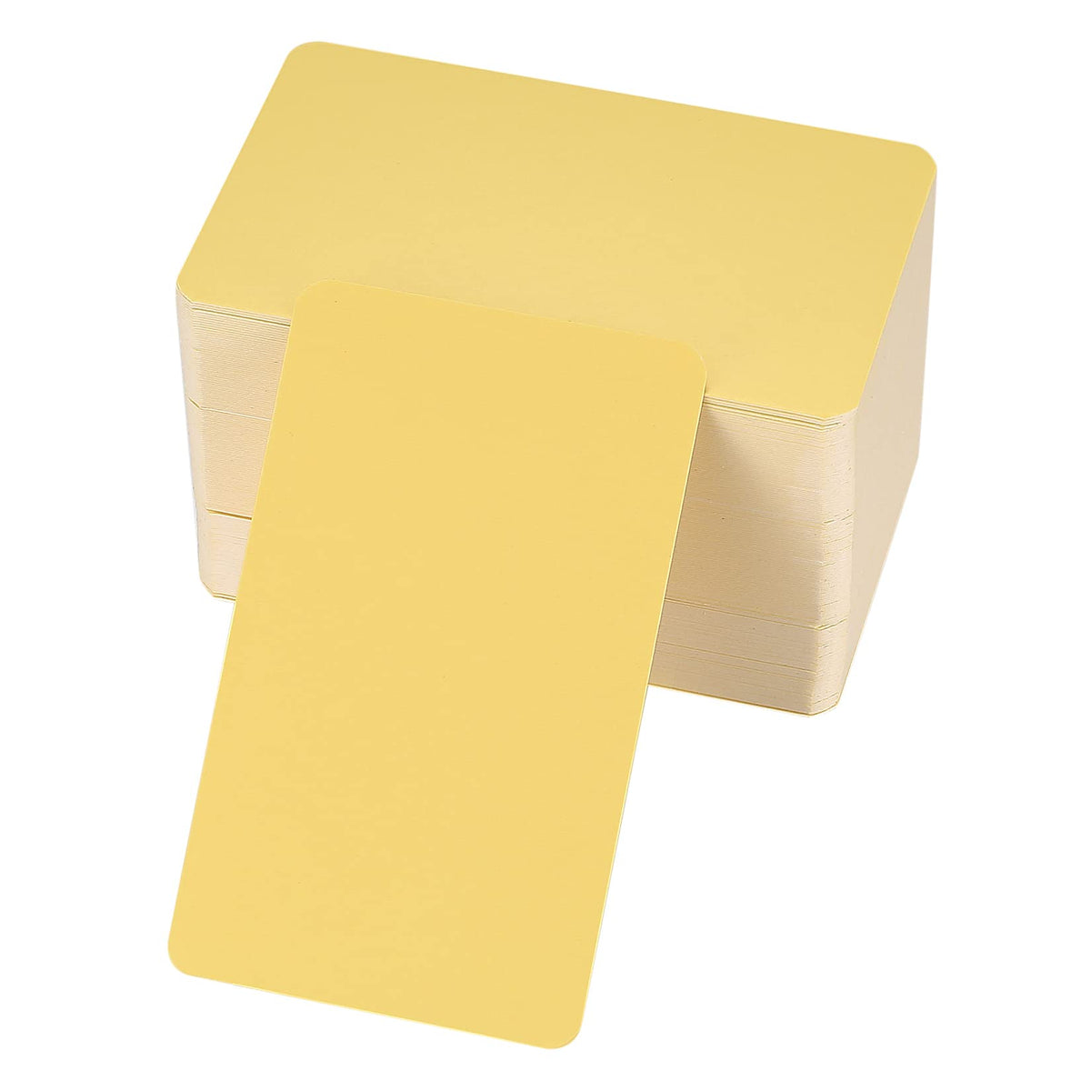 150 Pcs Blank Kraft Cards Paper, Yellow Flash Cards Blank, Business Message Cards, Craft Words Cards Paper for DIY Making, Learning, Study, Memory, Note, Gift Tags - 3.5x2.04 inch/8.9x5.2 cm