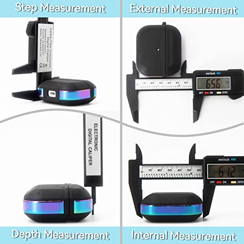 MOPPRO Electronic Digital Vernier Caliper, 0-150mm/0-6 inches Carbon Fiber Micrometer with LCD, Inch MM Fraction Conversion, Auto-off Measuring Tools for External, Internal, Depth, Pitch Measurements