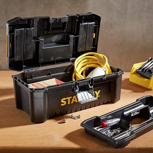 Stanley STST1-75515 Low Essential Tool Box, Black/Yellow, 12.5-Inch