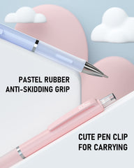 Nicpro 3PCS Pastel Mechanical Pencil Set, 0.7 mm Clutch Propelling Cute Pencil with 6 Tubes HB Lead Refills, 3PCS Eraser & 9PCS Eraser Refill for Student Writing, Drafting, Sketching -Come with Case