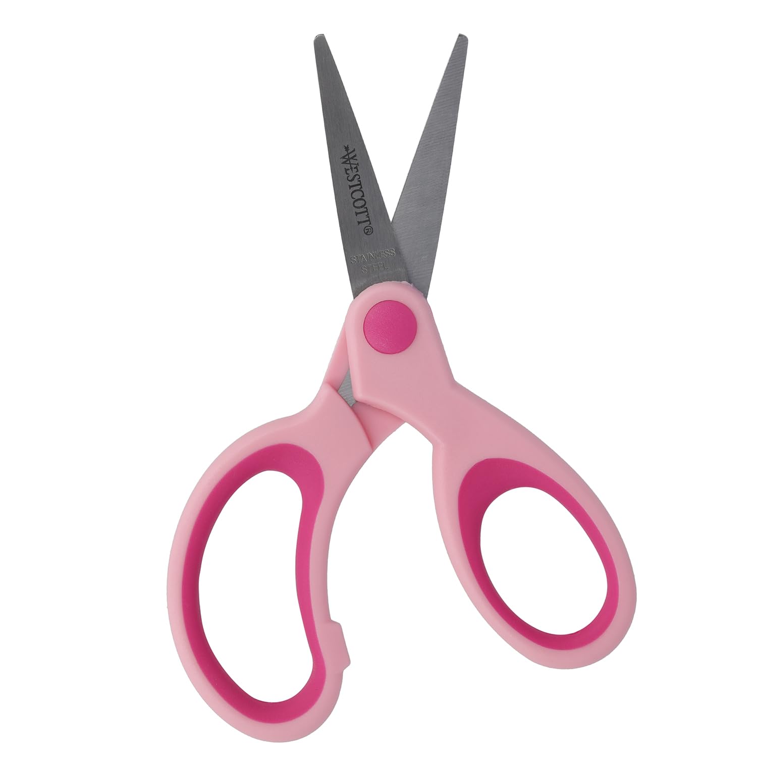 Westcott E-21582 00 Softgrip Kids Scissor, pointed tip, 5 inches/13 cm, pink