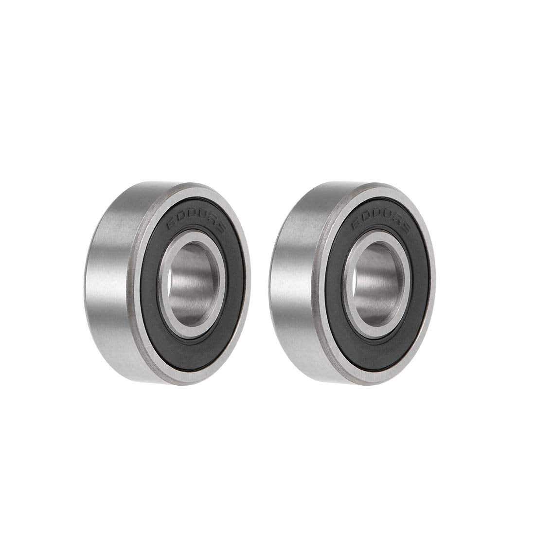 sourcing map 6000-2RS Deep Groove Ball Bearings Z2 10mm x 26mm x 8mm Double Sealed Carbon Steel 2pcs