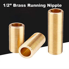 Threaded Tube 1PCS 1/2 inches Brass Running Nipple Long Threaded Plumbing Fitting for Tank Connectors (50mm) (120mm)