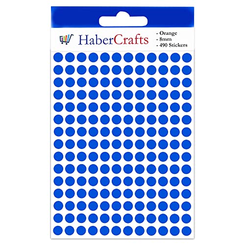 8mm Blue Dot Stickers Colour Sticker Dots Coloured Sticky Dots Easy Peel Self Adhesive Circle Stickers Labels for Colour Coding Calendar Scrapbooks & Organising (Blue - 5 Pack - 2450 Stickers)