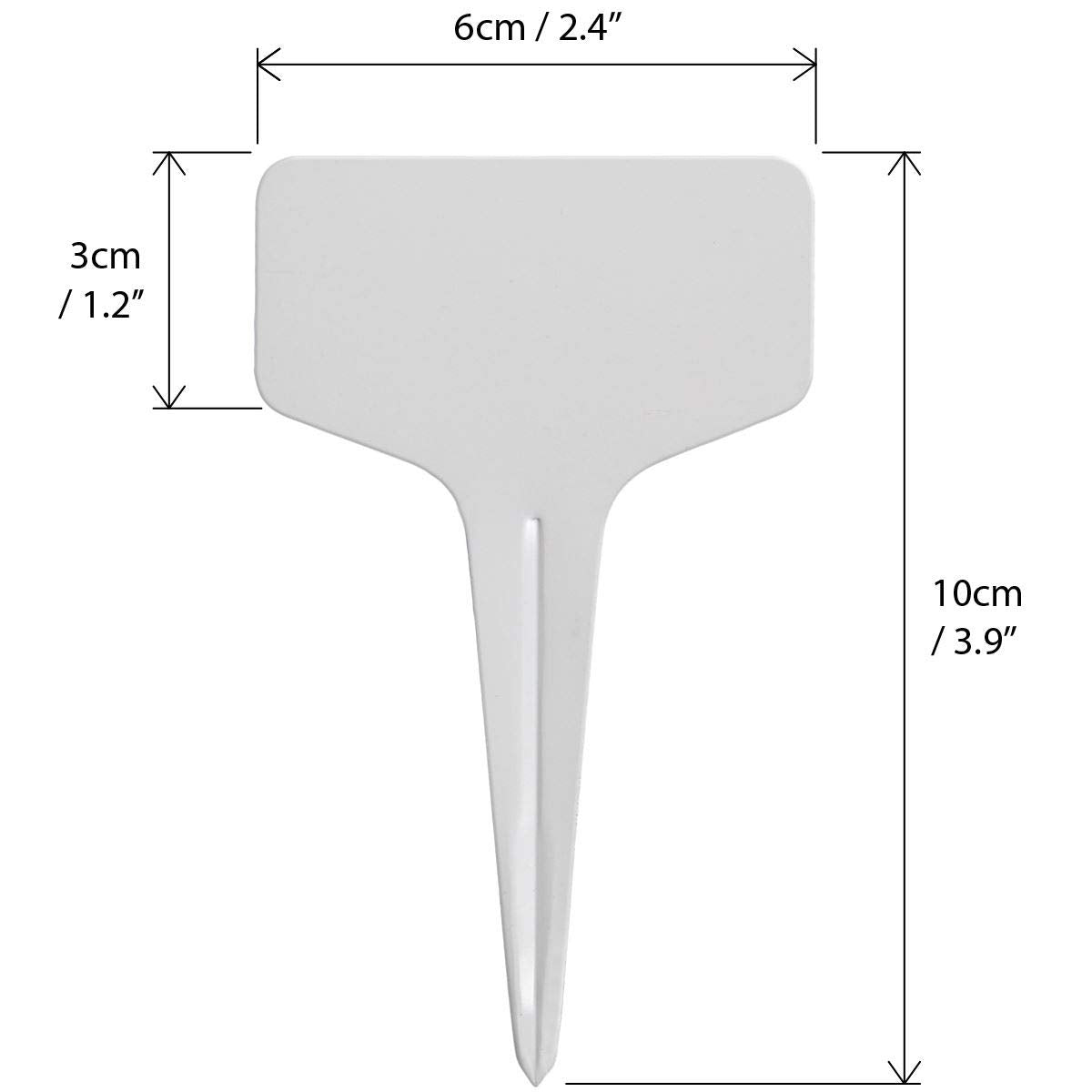 igadgitz home U6976 Waterproof Plant Labels Durable Garden Labels Plastic Plant Markers - White - T-Type - 100 Pieces