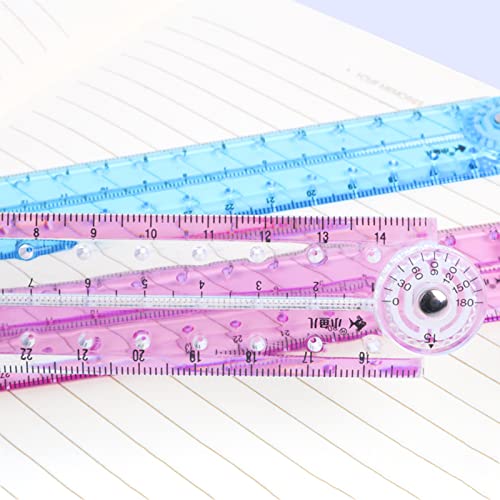 3PCS Folding Ruler 30cm Foldable Ruler Clear Ruler 15cm Transparent Straight Ruler Shatterproof Plastic Ruler Flexible Ruler Geometric Ruler for School Kids Office