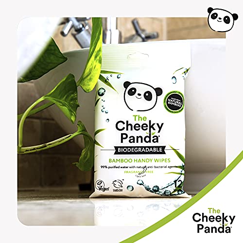 The Cheeky Panda Bamboo Hand Wipes   12 Travel Wipes   100% Plastic Free and Biodegradable Wet Wipes (Pack of 2)