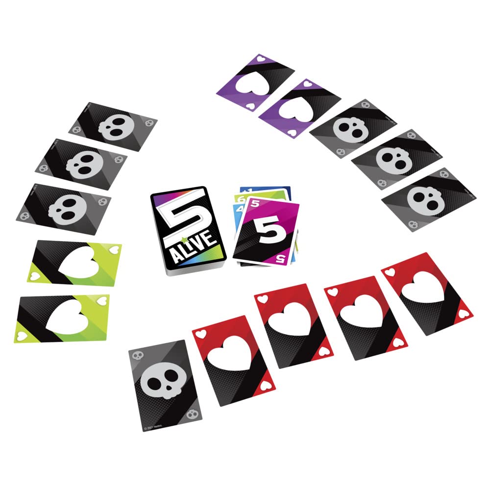 Hasbro Gaming 5 Alive, Fast-Paced Game Kids And Families, Family Quick Card Games 2 To 6 Players, Multicolor