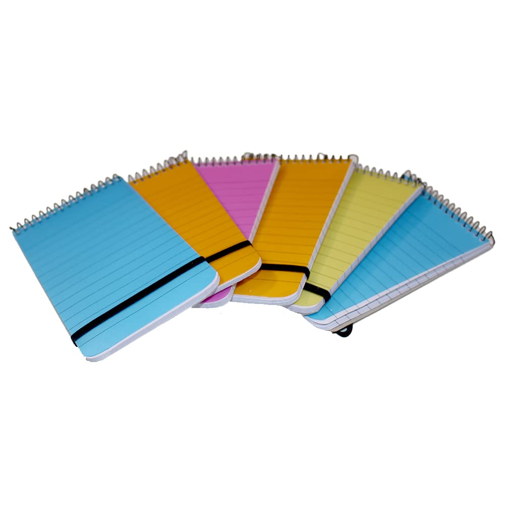 FIRST CHOICE KAYA Neon Notebooks Small Pack Of 6 Mini Spiral Pocket Size Notepads Cover Memo Pad Wired Note Sold by KAYA LTD