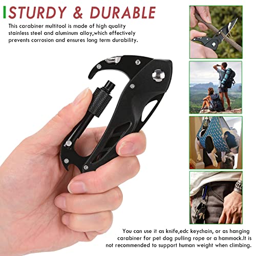 Xnourney 7 in 1 Multitool,Window Breaker and Screwdriver for Men,EDC Locking Carabiner,Birthday Gifts for Men,Keychain with Bottle Opener,Survival Gear Pocket Tool for Outdoor Camping