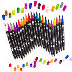 ARTOYS Dual Felt Tip Pens,24 Colors Colouring Pens for Adults Perfect for Kids Drawing Manga Calligraphy Hand Lettering