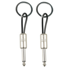 Mr.Power Guitar Audio Cable Plug Keychain Key Ring Metal Idea Musical Gift 2 Pcs (2 Silver)