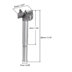 sourcing map Forstner Drill Bits 23mm, Tungsten Carbide Wood Hole Saw Auger Opener Woodworking Hinge Hole Drilling Boring Bit Cutter Gray with Case