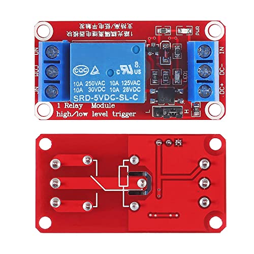 DUBEUYEW DC 5V Relay Module 1-Channel Relay Switch with Optocoupler Isolation High/Low Level Trigger(3PCS)