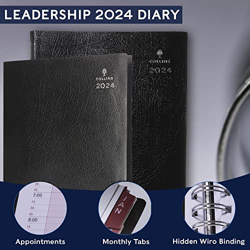 Collins Debden Leadership 2024 Diary A4 Week to View Business Planner (Appointments) - Business Planner and Organiser - January to December 2024 Diary - Weekly - Graphite - CP6740.99-24