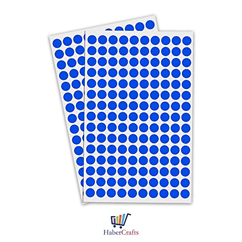 8mm Blue Dot Stickers Colour Sticker Dots Coloured Sticky Dots Easy Peel Self Adhesive Circle Stickers Labels for Colour Coding Calendar Scrapbooks & Organising (Blue - 5 Pack - 2450 Stickers)