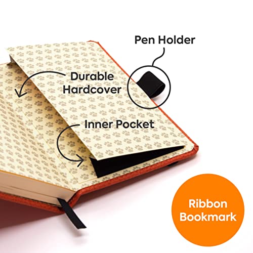 Dingbats* - Wildlife Squared Pocket Notebook A6 - PU Leather Hardcover Journal - Ideal for Work, Travel -Pocket, Elastic Closure, Pen Holder, Bookmark