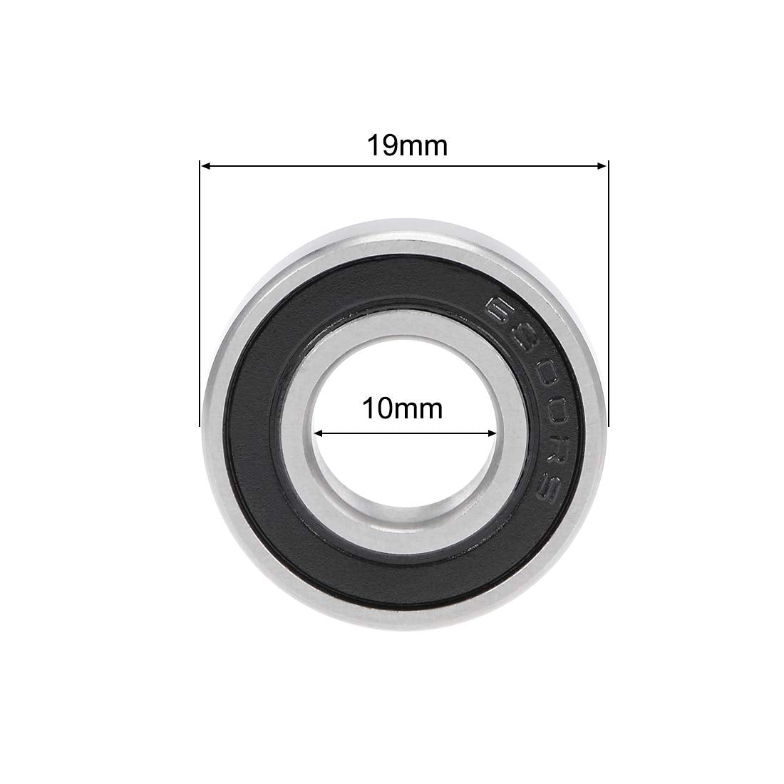 sourcing map 6800-2RS Deep Groove Ball Bearing 10x19x5mm Double Sealed ABEC-3 Bearings 5-Pack