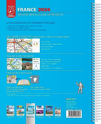 France 2024 - Tourist & Motoring Atlas A4 Laminated Spiral