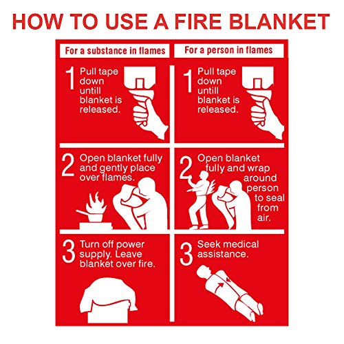 ASPIRE UK® 1m x 1m Soft Case Fire Blanket, Large, Quick Unfolding, with Loops