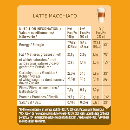 NESCAFE Dolce Gusto Latte Macchiato Coffee Pods - total of 48 Latte Macchiato Coffee Pods - Milky Coffee (3 Packs)