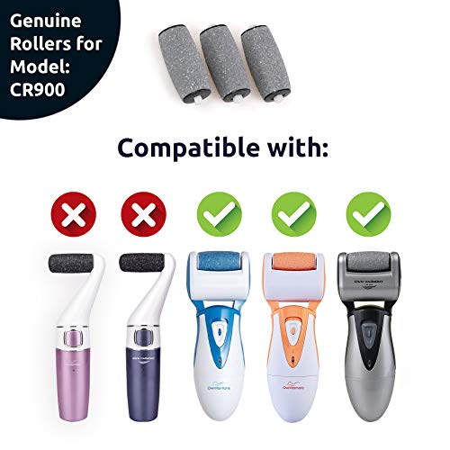 Extra Coarse 3 Refill Rollers by Own Harmony for Electric Hard Skin Callus Remover CR900: Foot Care for Healthy Feet- Best Pedicure File Tools- Refills 3 Pack Extra Course Replacement Roller for Men