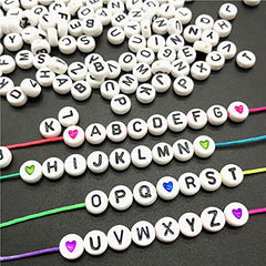 Number Beads, 500Pcs Number 0-9 Flat Round Acrylic Beads for Jewelry Bracelets Necklaces Making DIY Crafting 4 x 7mm