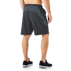 HMIYA Men's Sport Shorts Quick Dry Running Gym Casual Short Lightweight with Zip Pockets(Dark Gray,EU-M/US-S)