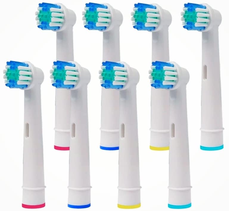 8 Pack Toothbrush Heads for Oral-B Braun Electric Toothbrushes, Family Pack, Precision Clean Replacement Toothbrush Head by Dentia