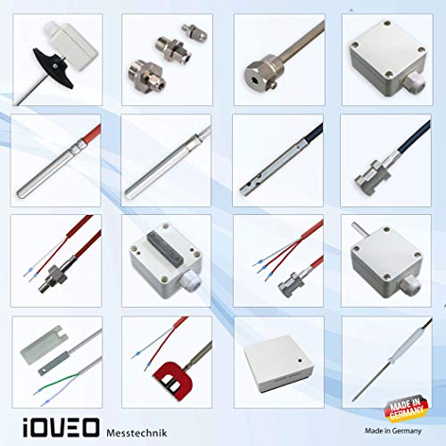 iOVEO 035HP01201 - PT100 - Temperature probe with PVC line up to 105°C, temperature sensor, memory sensor, 1 meter