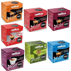 Lavazza A Modo Mio Eco Coffee Pods. All 7 Blends Variety Pack (112 Capsules) Including Intenso, Passionale, Delizioso, Dolce and Many More