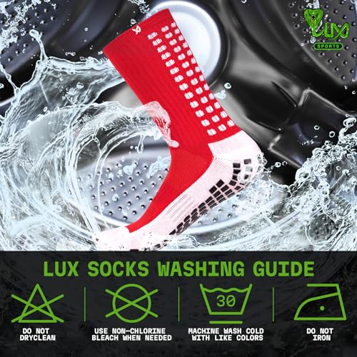 LUX Grip Socks Football - Football Grip Socks Men - Anti-Slip - Anti-Blister Football Socks For Men - Basketball Socks - Hockey - Volleyball - Yoga Socks