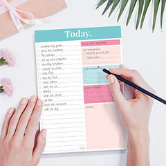 Sweetzer & Orange Daily Planner Notepad - Undated Productivity Organiser with Tear-Away Agenda to Do List Notepad - Stationery for University Students, Home & Work Office- 52 Sheets- 17.7cm x 25.4cm