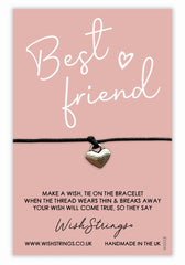 WishStrings, Best Friend BFF - Friendship Bracelet – Beautiful String Bracelets with Tibetan Charm – Make a Wish Best Friend Bracelet – Hand Strung and Knotted Bracelet – Sentimental Jewellery