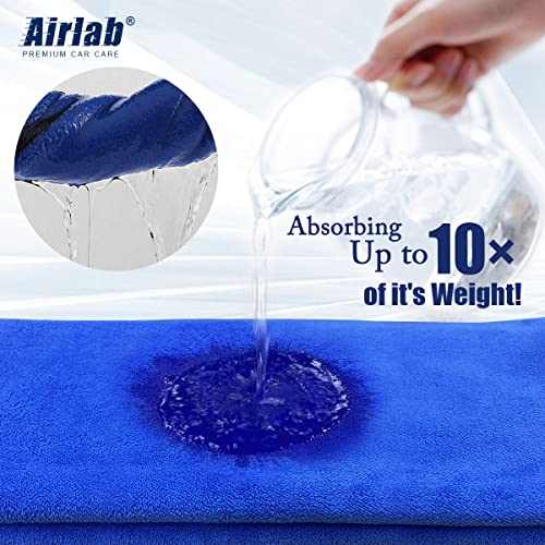 Airlab Microfibre Cloth Extra Large XXL 90x60cm, Dual-Sided Car Drying Towels 500GSM, Super Absorbent Ultra Soft Cleaning Cloths for Auto Detailing, Motorcycles Polishing, Vehicles Washing