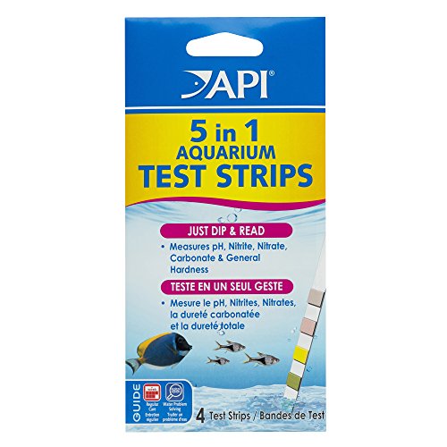 API 5-IN-1 TEST STRIPS Freshwater and Saltwater Aquarium Test Strips 4-Count Box