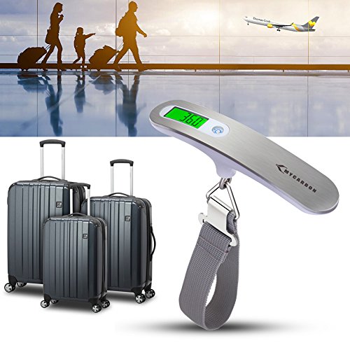 Luggage Scale MYCARBON Portable Digital Scale Electronic Suitcase Scale Hanging Scales Luggage Weighing Scale 110 Pound / 50 Killogram Capacity With Backlit With Tare Function Lightweigh for Travel